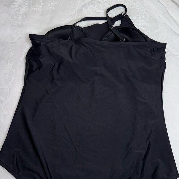 Plus Size Lands' End UPF 50 Tummy Control One Shoulder One-Piece Swims Size 3X - Picture 5 of 10